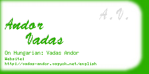 andor vadas business card